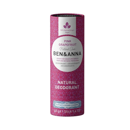 Soda Deodorant Paper Tube - Pink Grapefruit 40g - Ben & Anna - Deodorant - Eco Natural Products