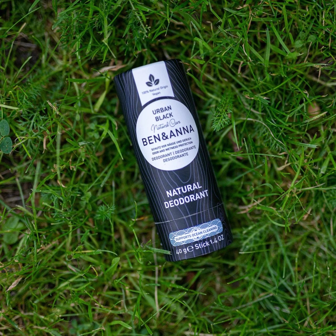 Soda Deodorant Paper Tube - Urban Black 40g - Ben & Anna - Deodorant - Eco Natural Products