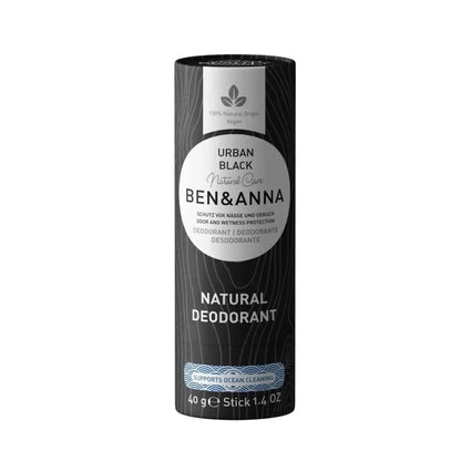 Soda Deodorant Paper Tube - Urban Black 40g - Ben & Anna - Deodorant - Eco Natural Products