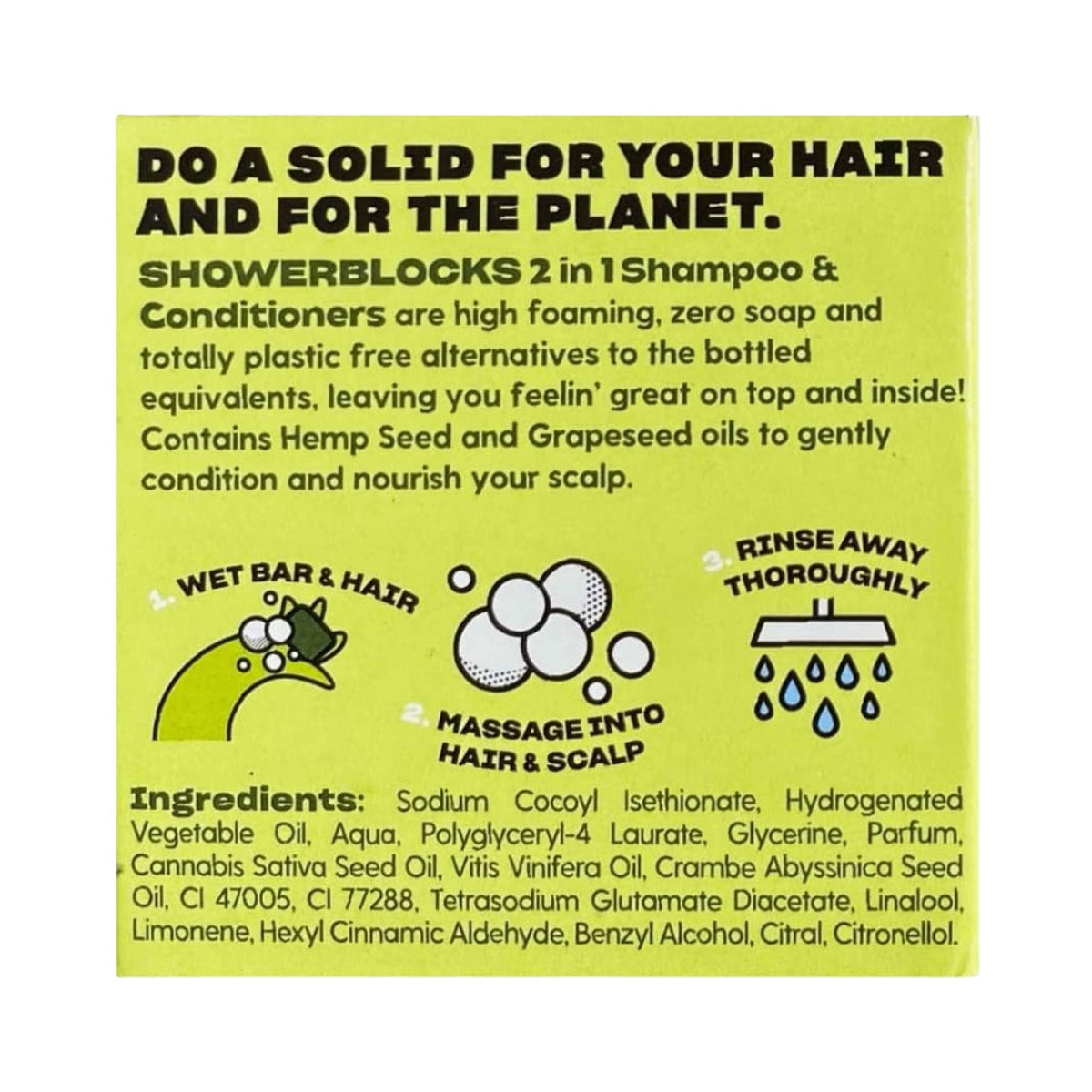 Solid Shampoo & Conditioner 2 in 1 - All Hair Types 60g - Shower Blocks - Shampoo - Eco Natural Products