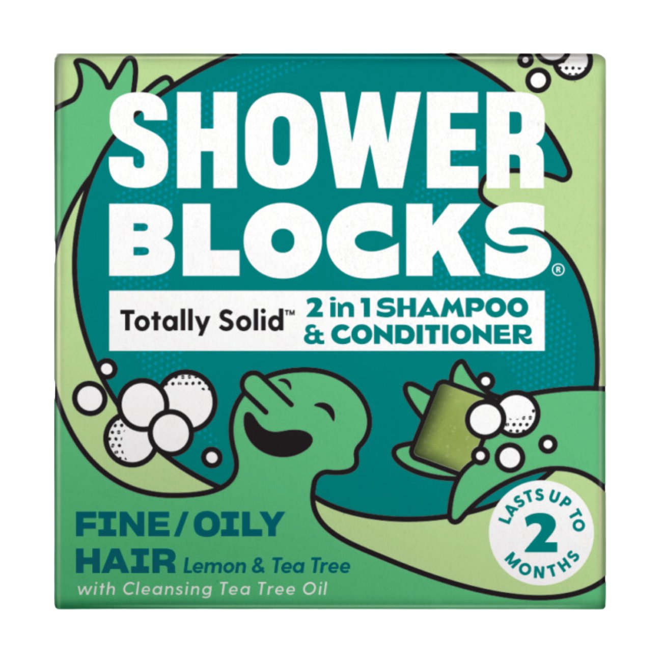 Solid Shampoo & Conditioner 2 in 1 - Fine / Oily Hair 60g - Shower Blocks - shampoo and conditioner - Eco Natural Products