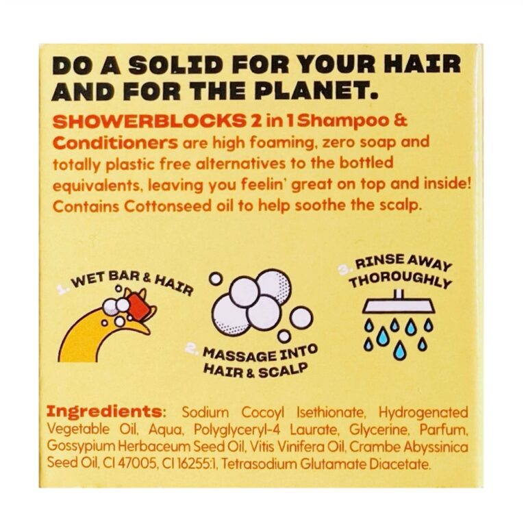 Solid Shampoo & Conditioner 2 in 1 - Itchy Scalp 60g - Shower Blocks - shampoo and conditioner - Eco Natural Products