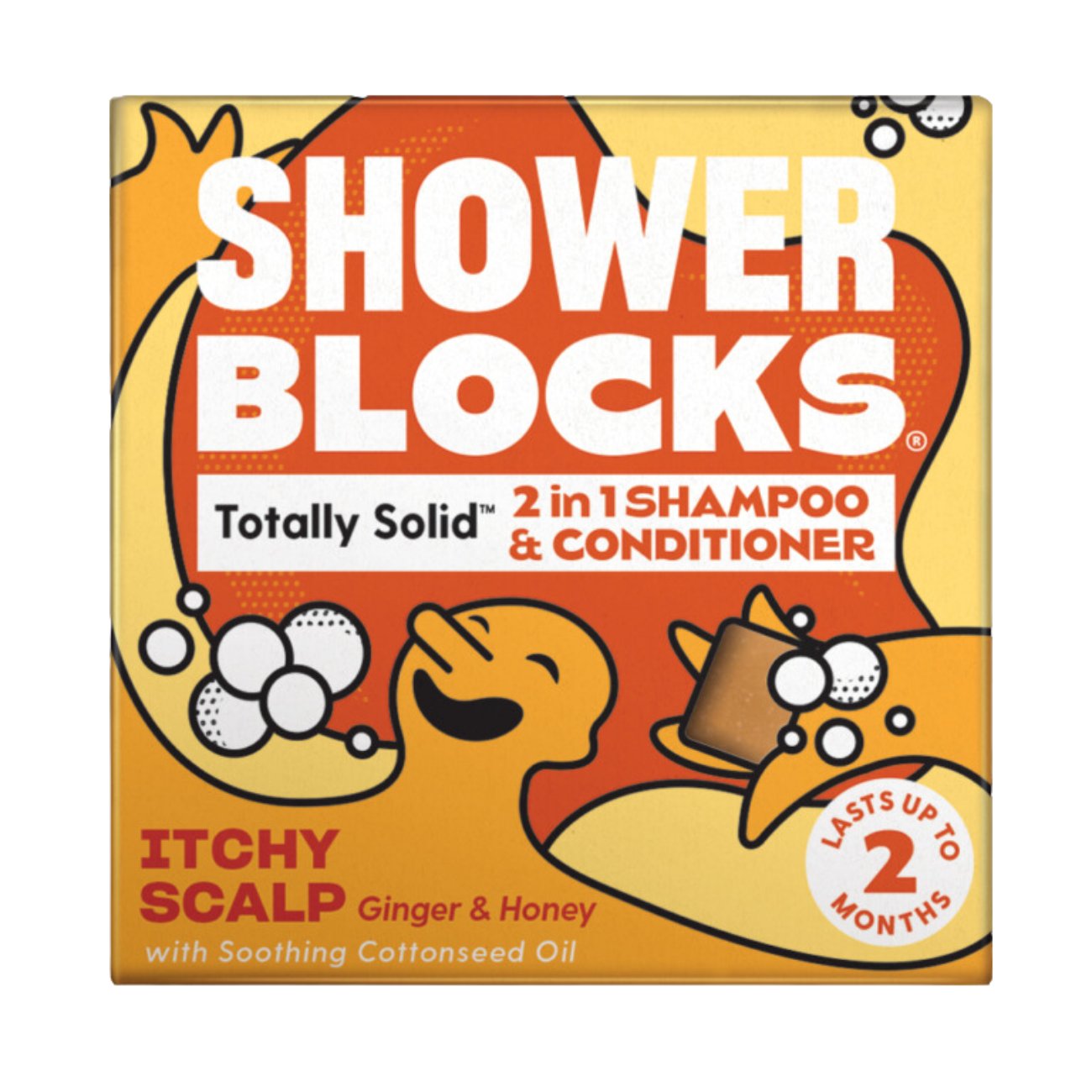 Solid Shampoo & Conditioner 2 in 1 - Itchy Scalp 60g - Shower Blocks - shampoo and conditioner - Eco Natural Products