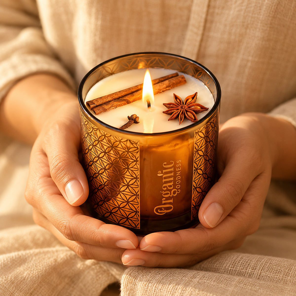 Song of India Organic Goodness Smudge Scented Candle Lemongrass & Spice 200g - alternate view