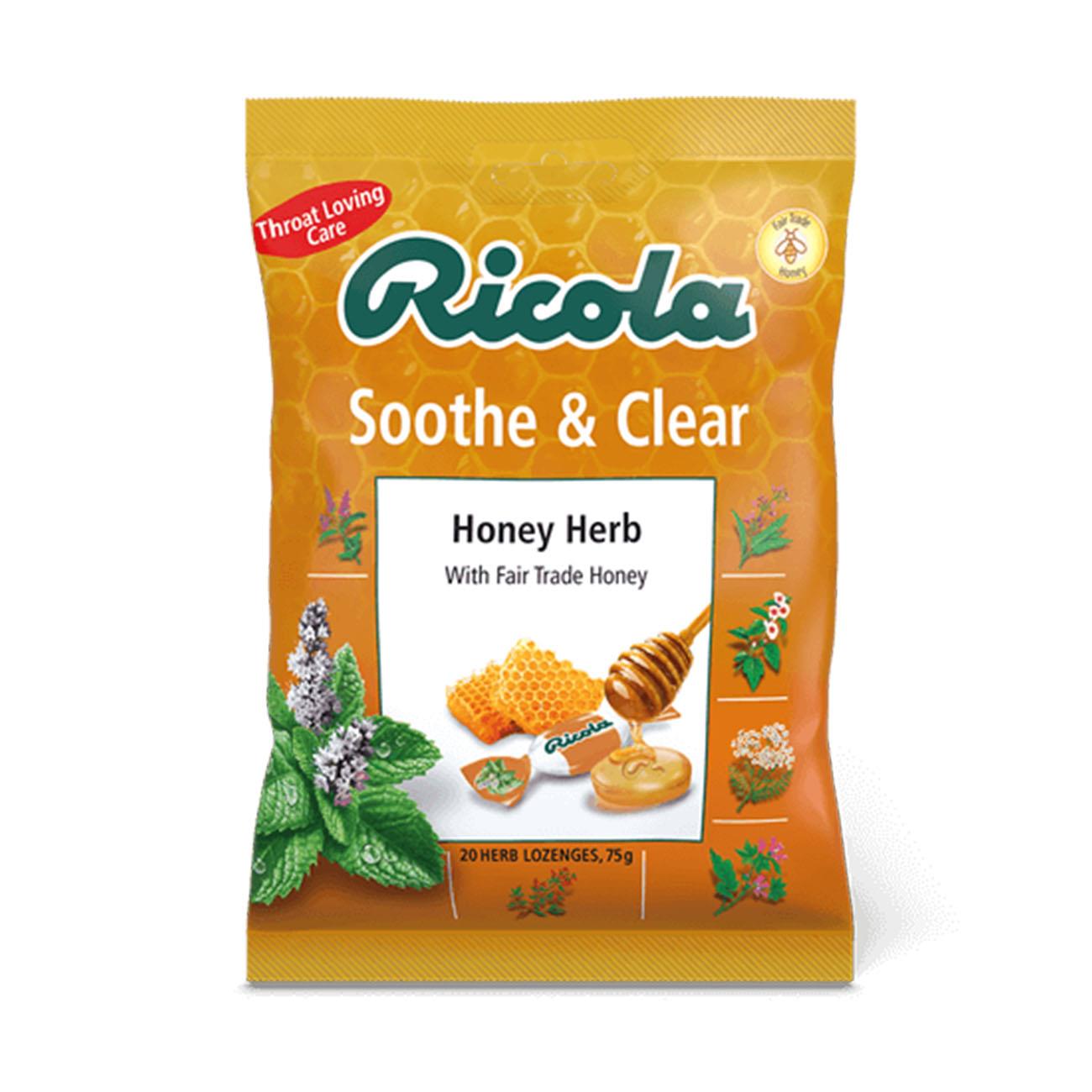 Soothe & Clear Honey Herbal Lozenges 75g - Eco Natural Products - Ricola - Herbal sweets