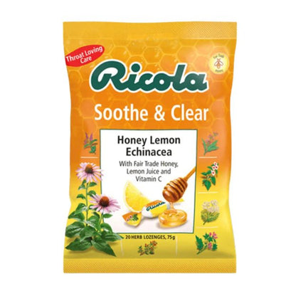 Soothe & Clear Honey Lemon Echinacea Herbal Lozenges 75g - Ricola - Lozenges - Ricola