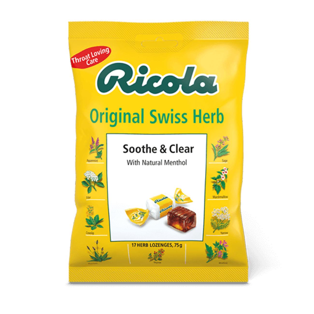 Soothe & Clear Original Herbal Lozenges 75g - Eco Natural Products - Ricola - Herbal sweets