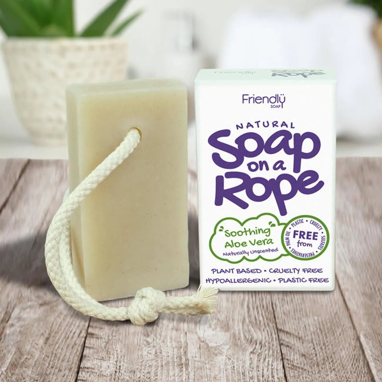 Soothing Aloe Vera Soap On A Rope 125g - Friendly Soap - Bar Soap - Friendly Soap