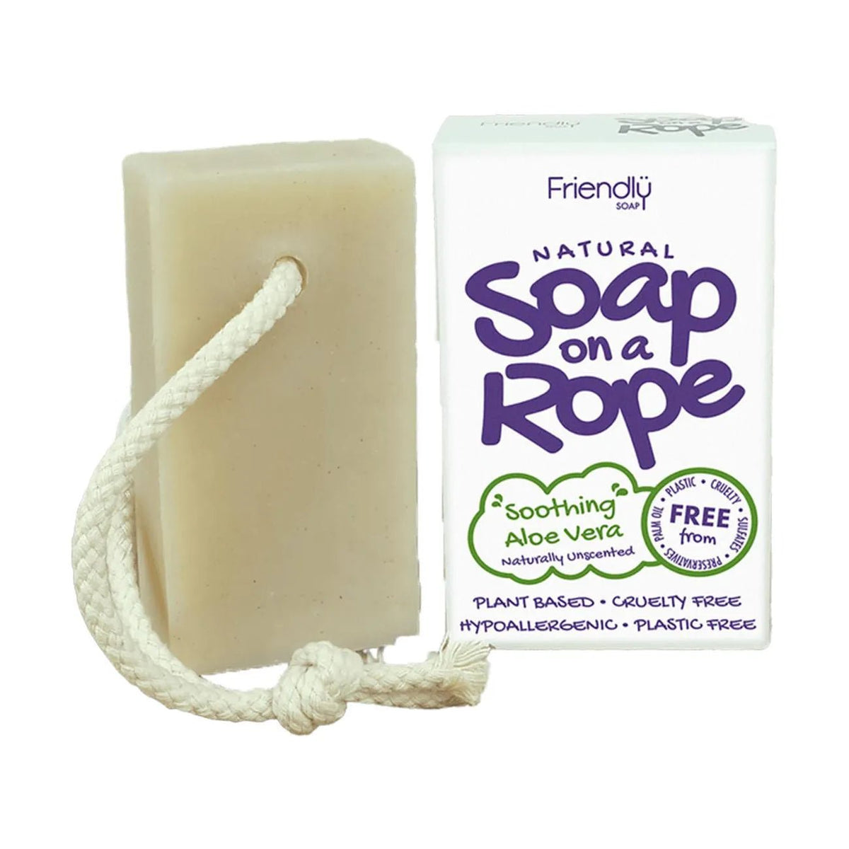 Soothing Aloe Vera Soap On A Rope 125g - Friendly Soap - Bar Soap - Friendly Soap