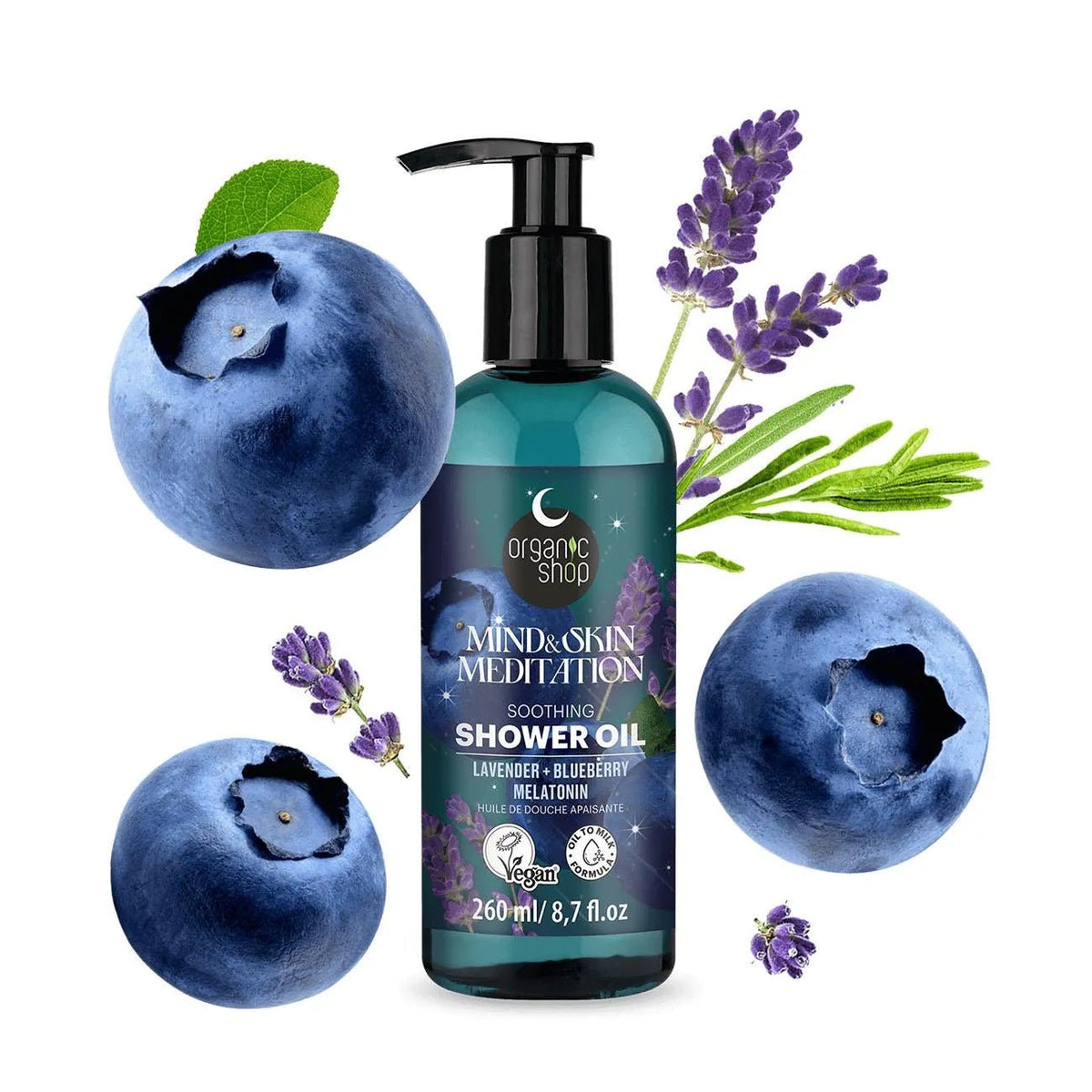 Soothing Shower Oil Mind & Skin Meditation 260ml - Organic Shop - Lotions & Moisturizers - Organic Shop