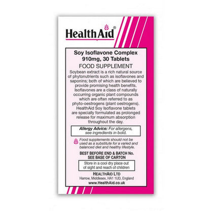 Soya Isoflavone Complex 910mg 60 tablets - HealthAid - Food Supplement - Eco Natural Products