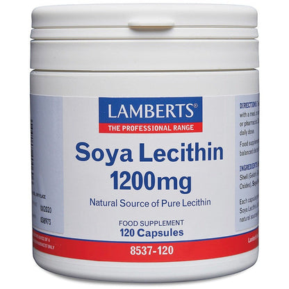 Soya Lecithin 1200mg 120 Capsules - Lamberts - Food Supplement - Eco Natural Products