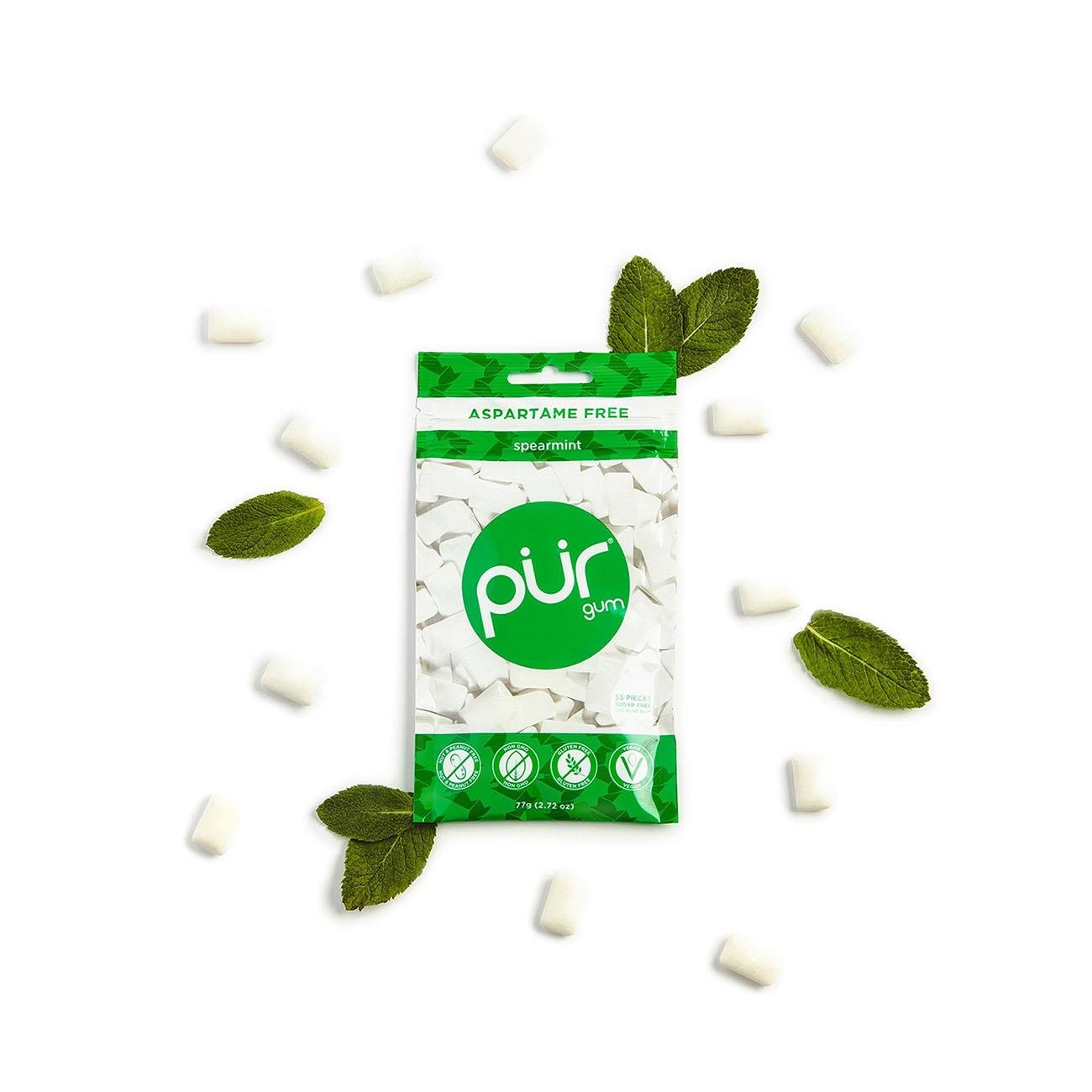 Spearmint Gum Bag 77g - Pur - Gum - Eco Natural Products