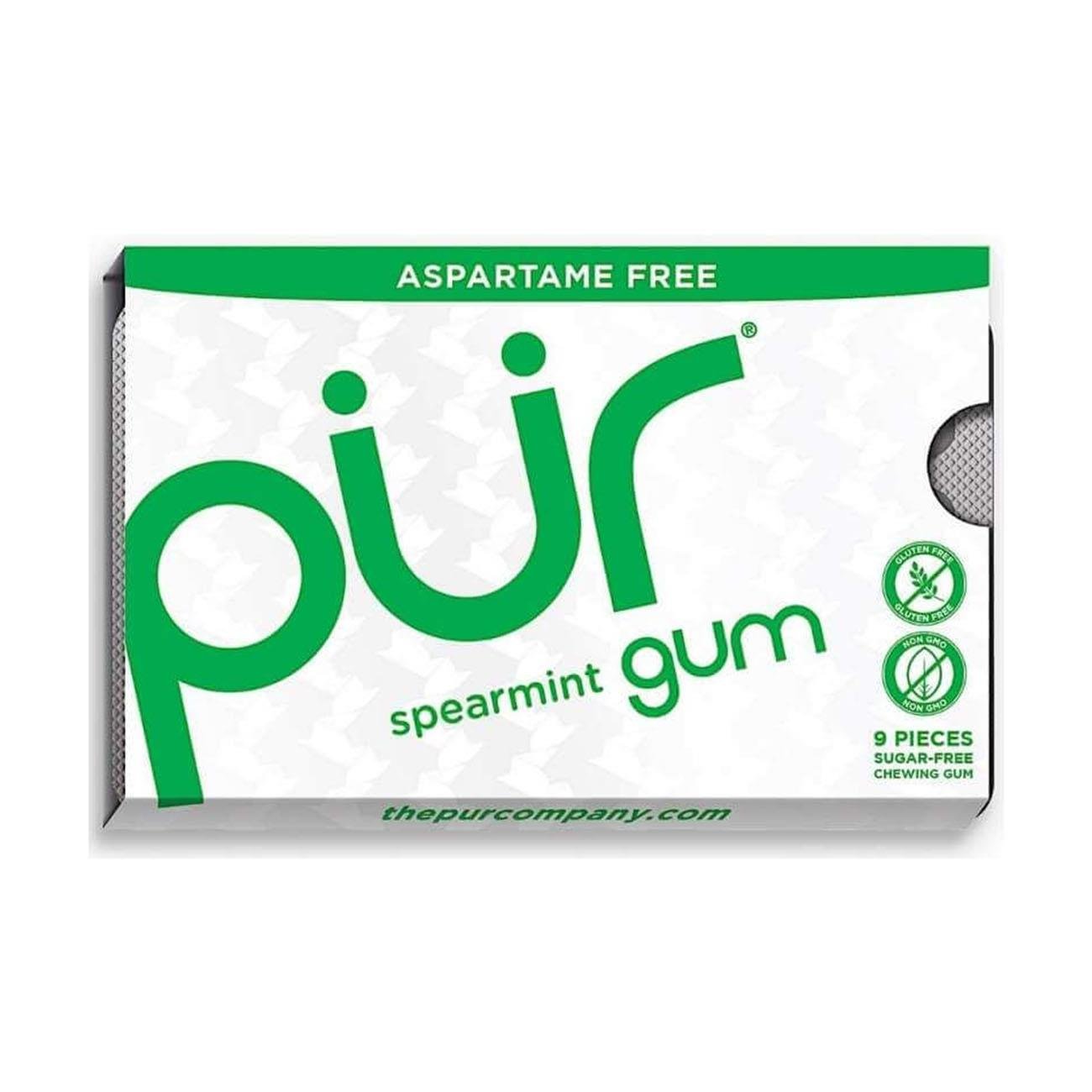 Spearmint Gum Blister Pack 9 Pieces - Eco Natural Products - Pur - Gum