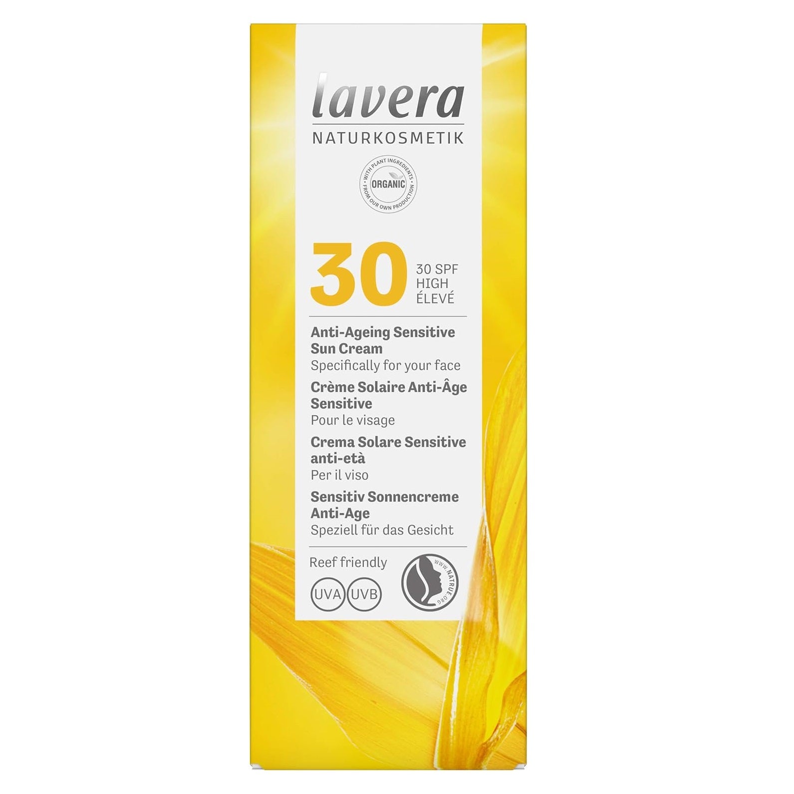 Organic Anti Ageing SPF30 Sensitive Sun Protection Cream 50ml