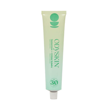 Odyskin SPF30 Natural Sunscreen tube with eco-friendly aluminium packaging