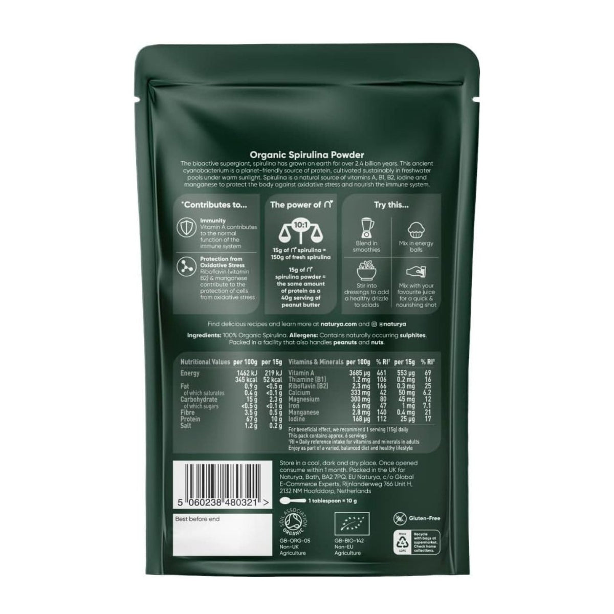 Spirulina Powder 100g - Naturya - Vitamins & Supplements - Eco Natural Products