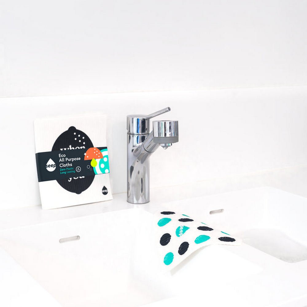 Sponge Cloths Lemon Design Pack of 2 20g - Seep - Sponge cloth - Eco Natural Products