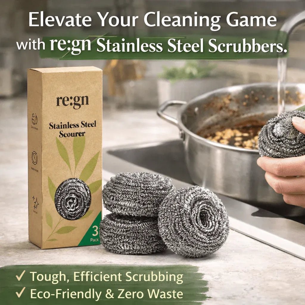 Stainless Steel Scourers 3 Pack - Re:gn - Scrub Brushes - Re:gn