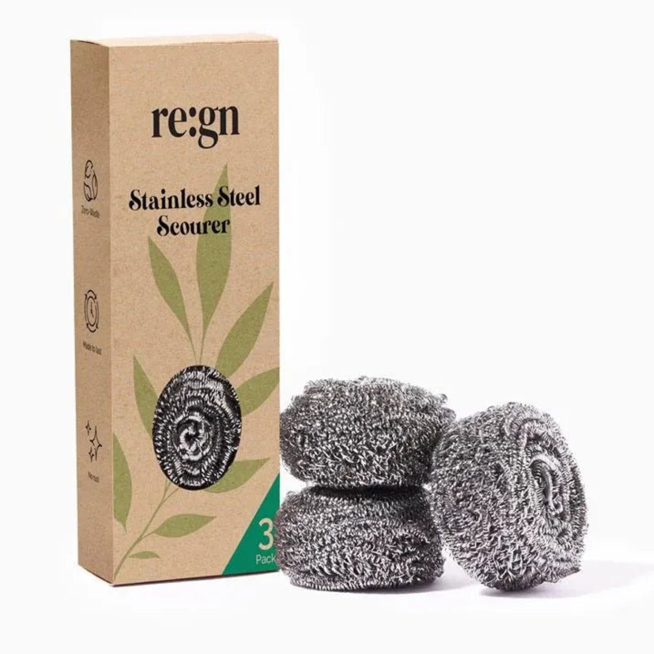 Stainless Steel Scourers 3 Pack - Re:gn - Scrub Brushes - Re:gn
