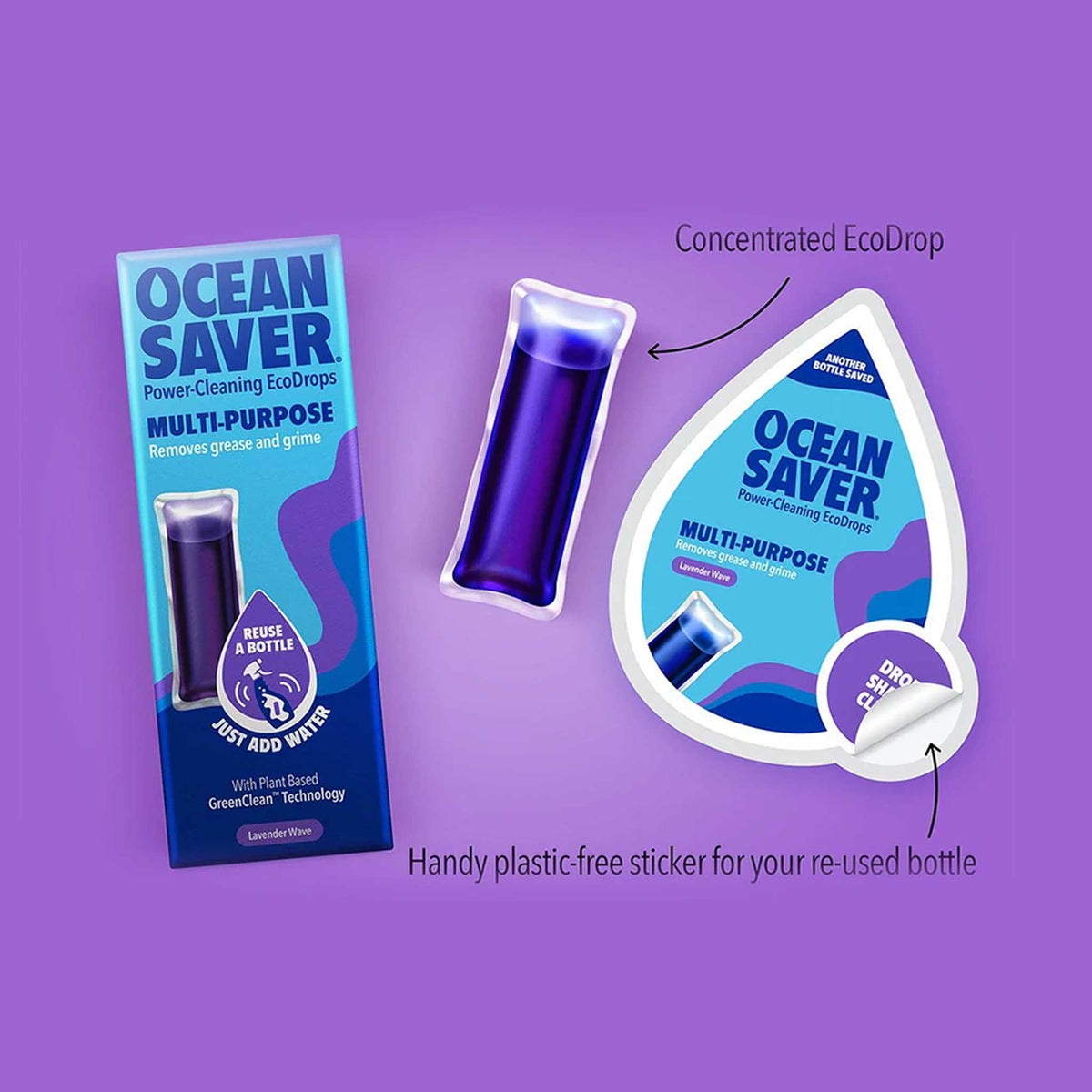Starter Bottle Multipurpose Lavender 750ml - OceanSaver - Surface Cleaner - Eco Natural Products