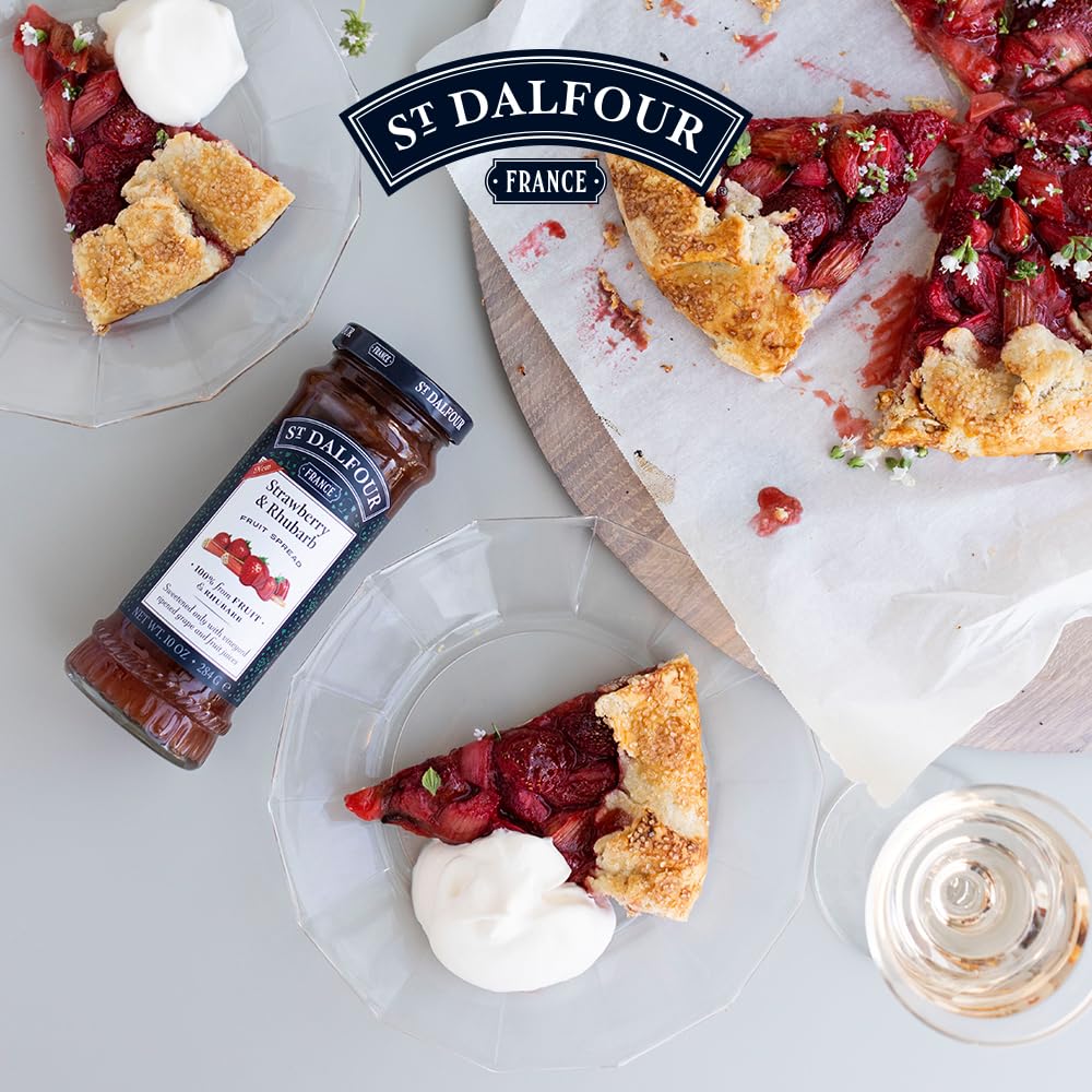 Strawberry and Rhubarb Fruit Spread 284g [BLACK FRIDAY] - Eco Natural Products - St Dalfour - Fruit Spread