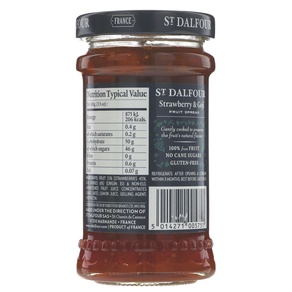 Strawberry & Goji Berry Fruit Spread 170g - St Dalfour - Fruit Spreads - St Dalfour