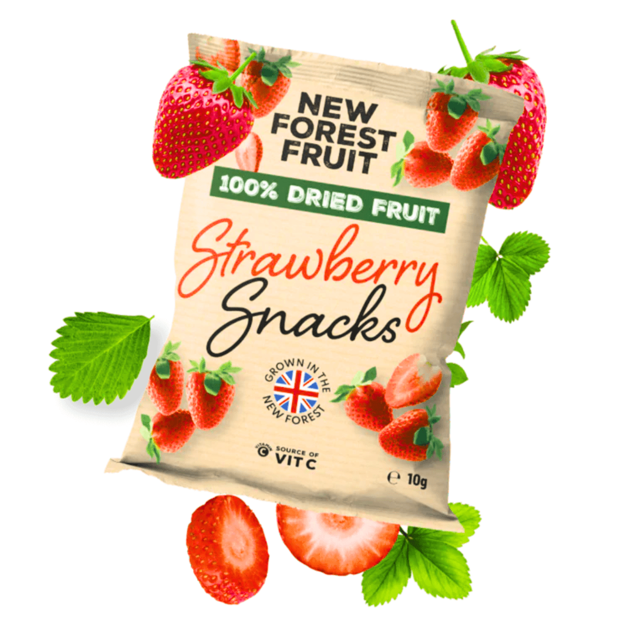 Strawberry Snacks Freeze Dried 10g - New Forest Fruit Snacks - Dried Fruits - Eco Natural Products