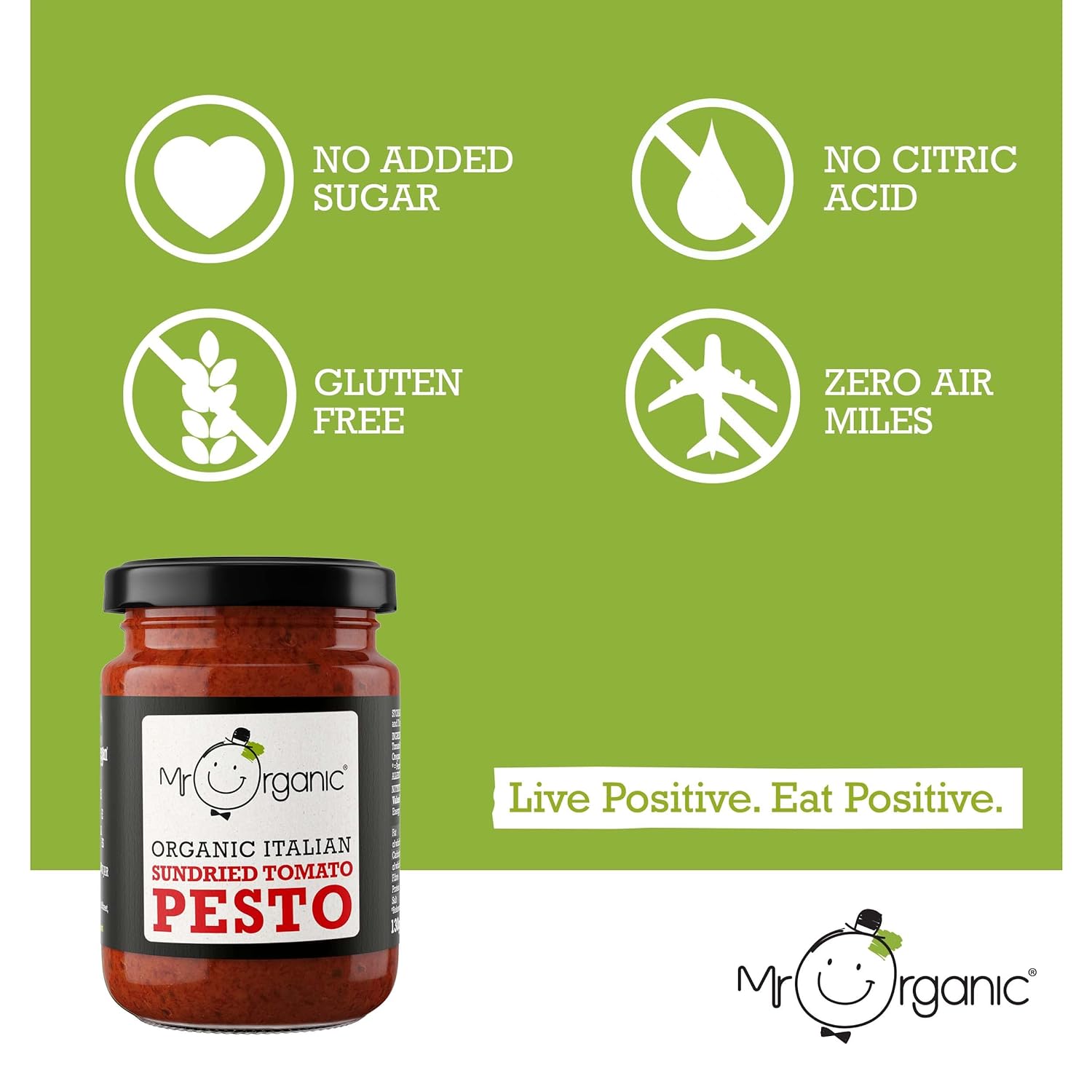 Sundried Tomato Vegan Pesto 130g - Mr Organic - Pasta Sauce - Eco Natural Products