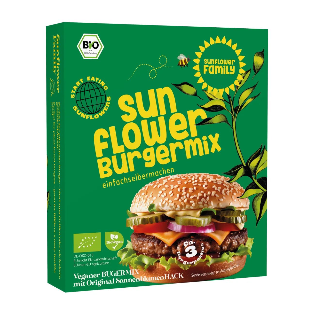Sunflower Seed Burger Mix 90g - Sunflower Family - Meat Alternatives - Sunflower Family