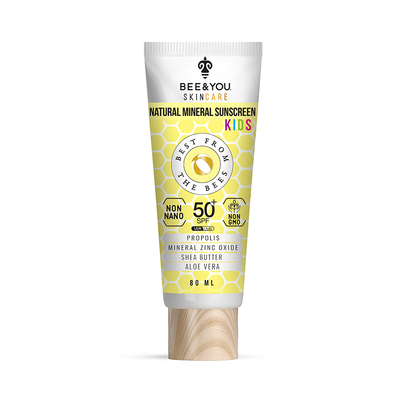 Bee and You Mineral Sunscreen Cream Kids SPF50 80ml front