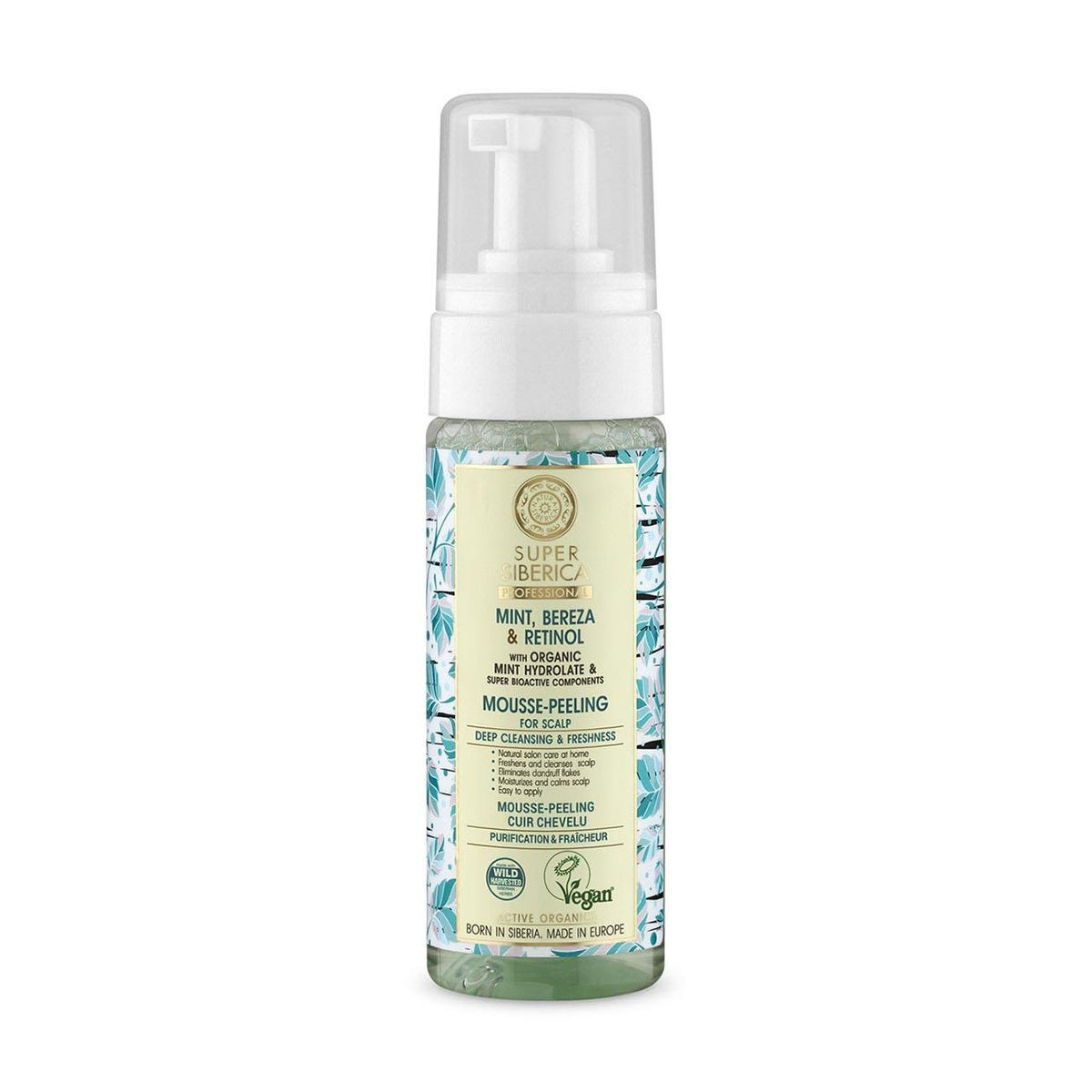 Super Mint Bereza & Retinol Mousse - Peeling 170ml - Natura Siberica - Scalp Care - Eco Natural Products