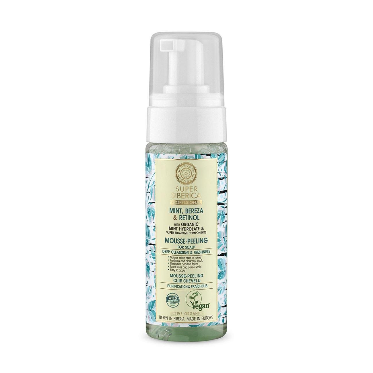Super Mint Bereza & Retinol Mousse - Peeling 170ml - Natura Siberica - Scalp Care - Eco Natural Products