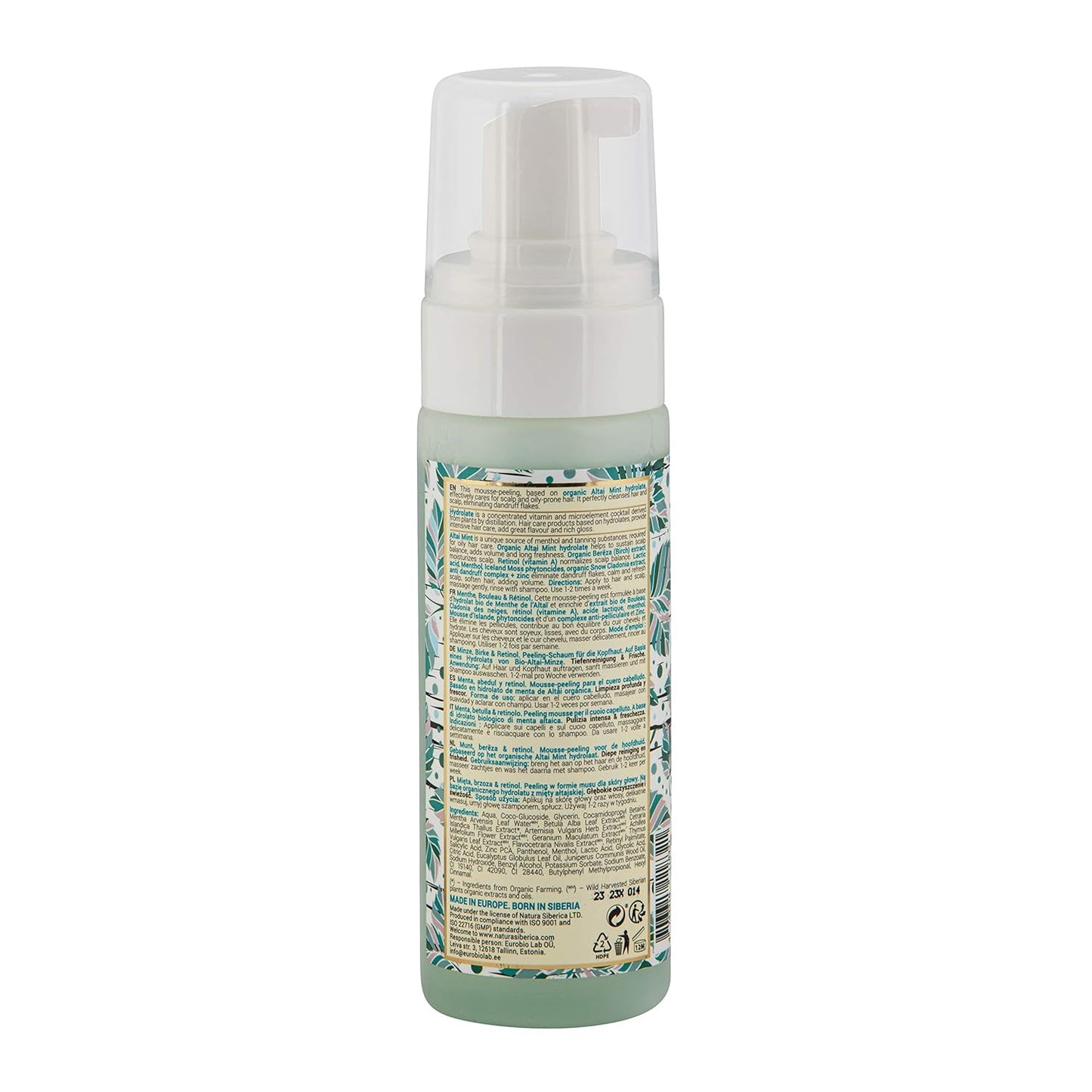 Super Mint Bereza & Retinol Mousse - Peeling 170ml - Natura Siberica - Scalp Care - Eco Natural Products