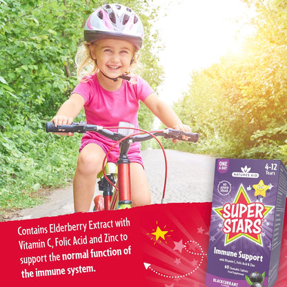 Super Stars Immune 60 Chewable Tablets - Natures Aid - Food Supplements - Eco Natural Products