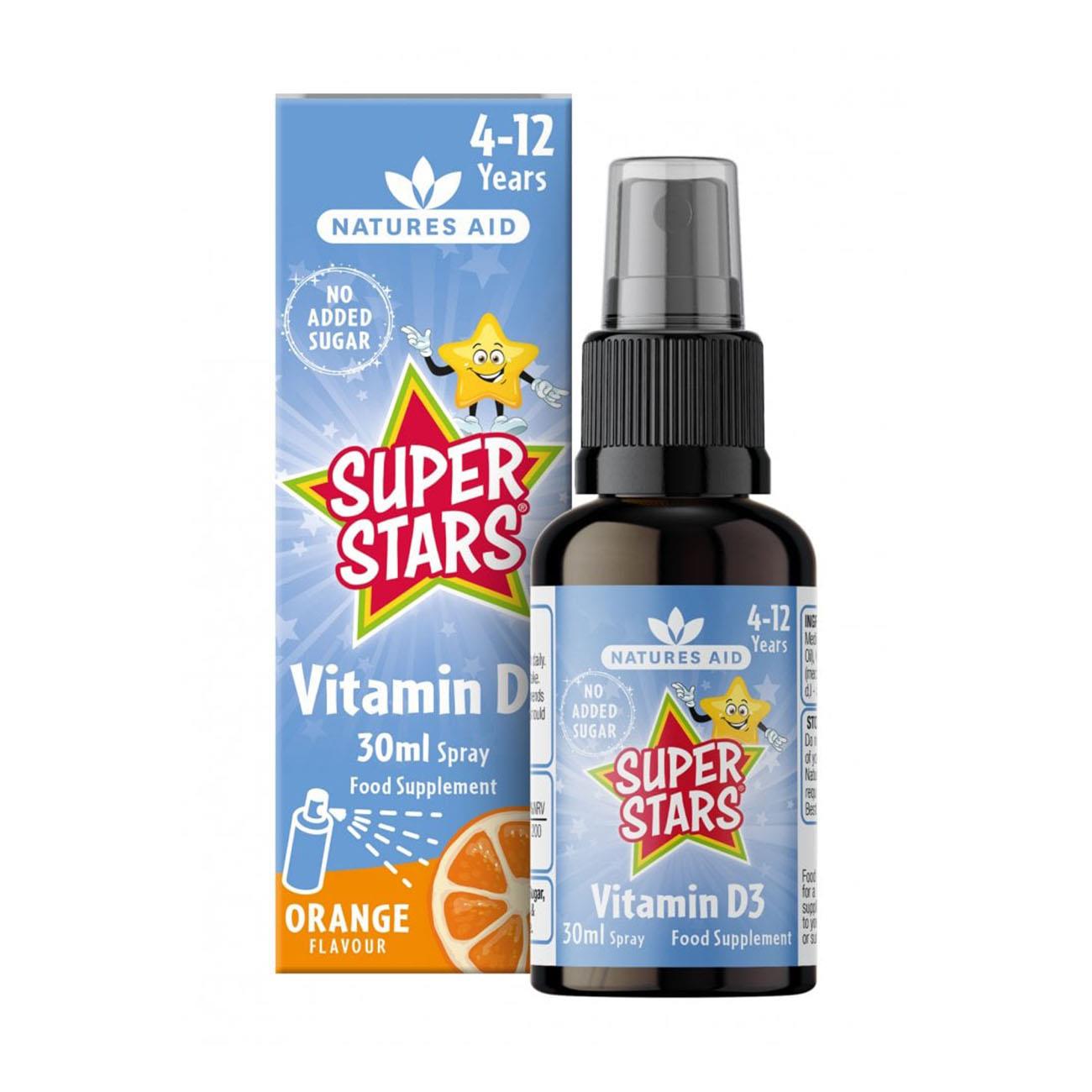 Super Stars Vitamin D Spray 30ml [BLACK FRIDAY] - Eco Natural Products - Natures Aid - Food Supplements