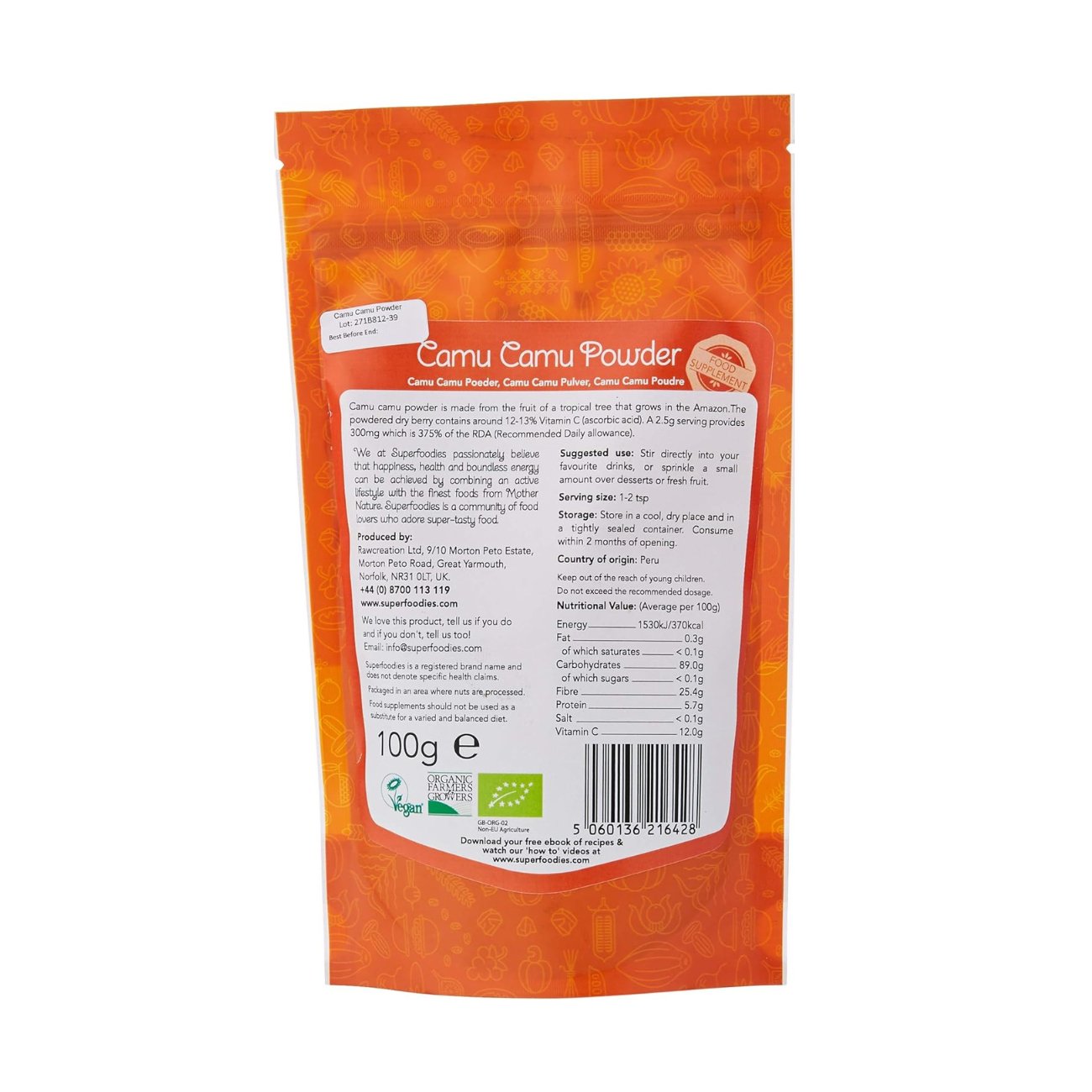 Superfoodies Organic Camu Camu Powder 100g - Superfoodies - Camu - Eco Natural Products