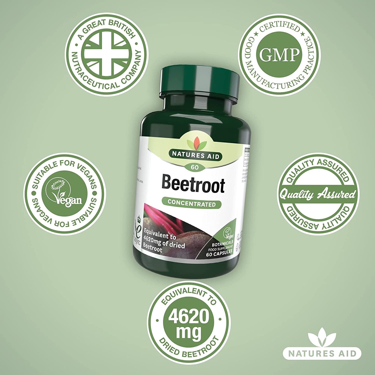Superfoods Beetroot 60 Capsules - Natures Aid - Vitamins & Supplements - Eco Natural Products