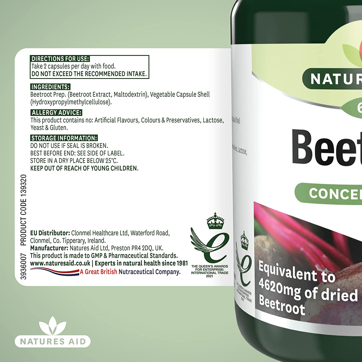 Superfoods Beetroot 60 Capsules - Natures Aid - Vitamins & Supplements - Eco Natural Products