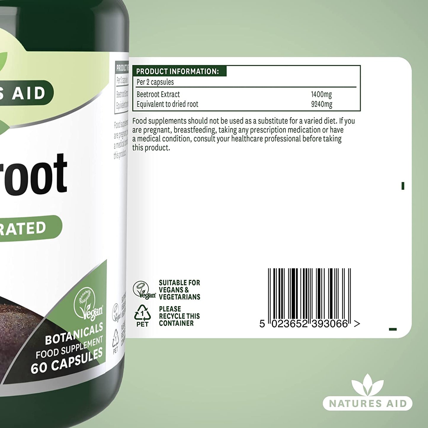 Superfoods Beetroot 60 Capsules - Natures Aid - Vitamins & Supplements - Eco Natural Products