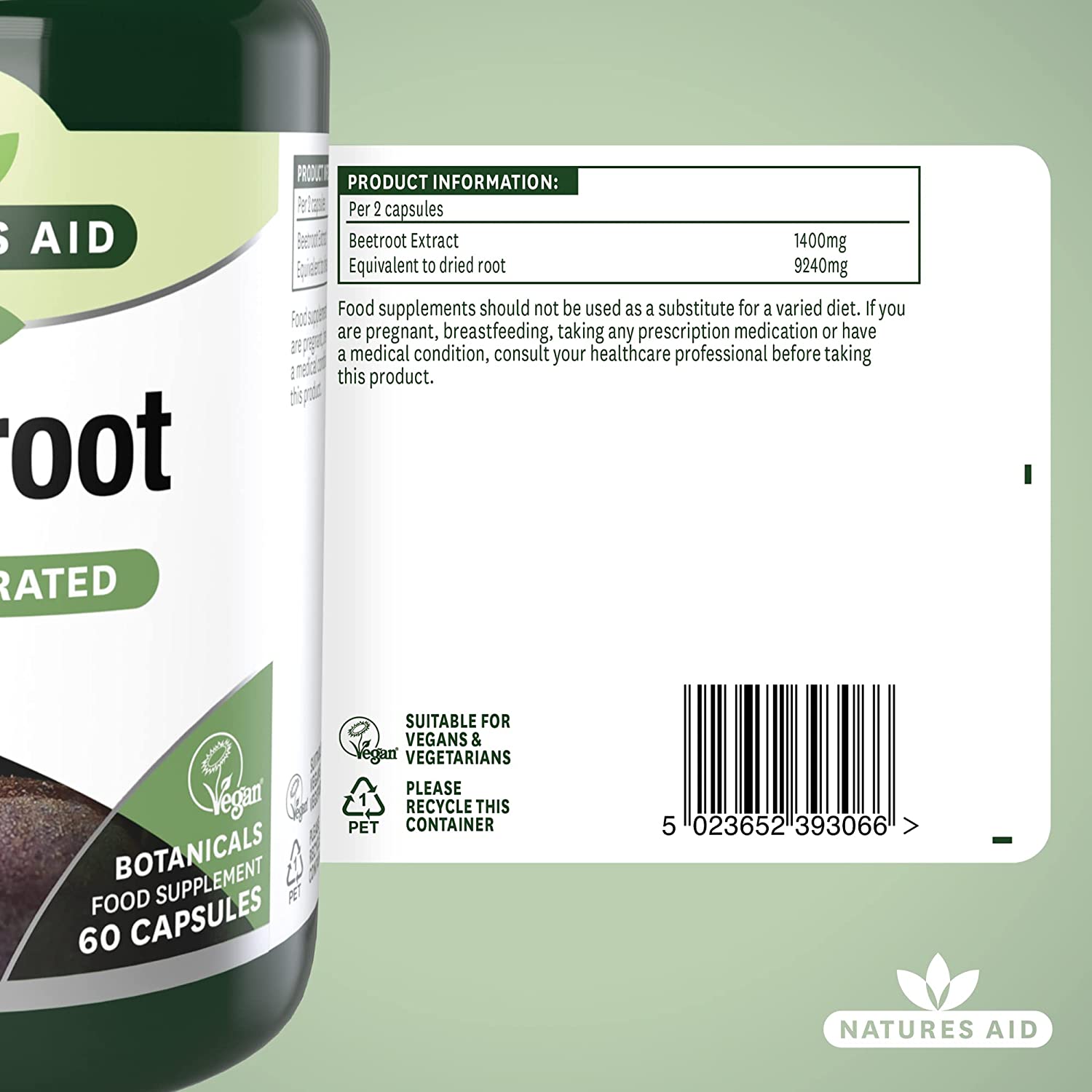 Superfoods Beetroot 60 Capsules - Natures Aid - Vitamins & Supplements - Eco Natural Products