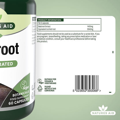 Superfoods Beetroot 60 Capsules - Natures Aid - Vitamins & Supplements - Eco Natural Products