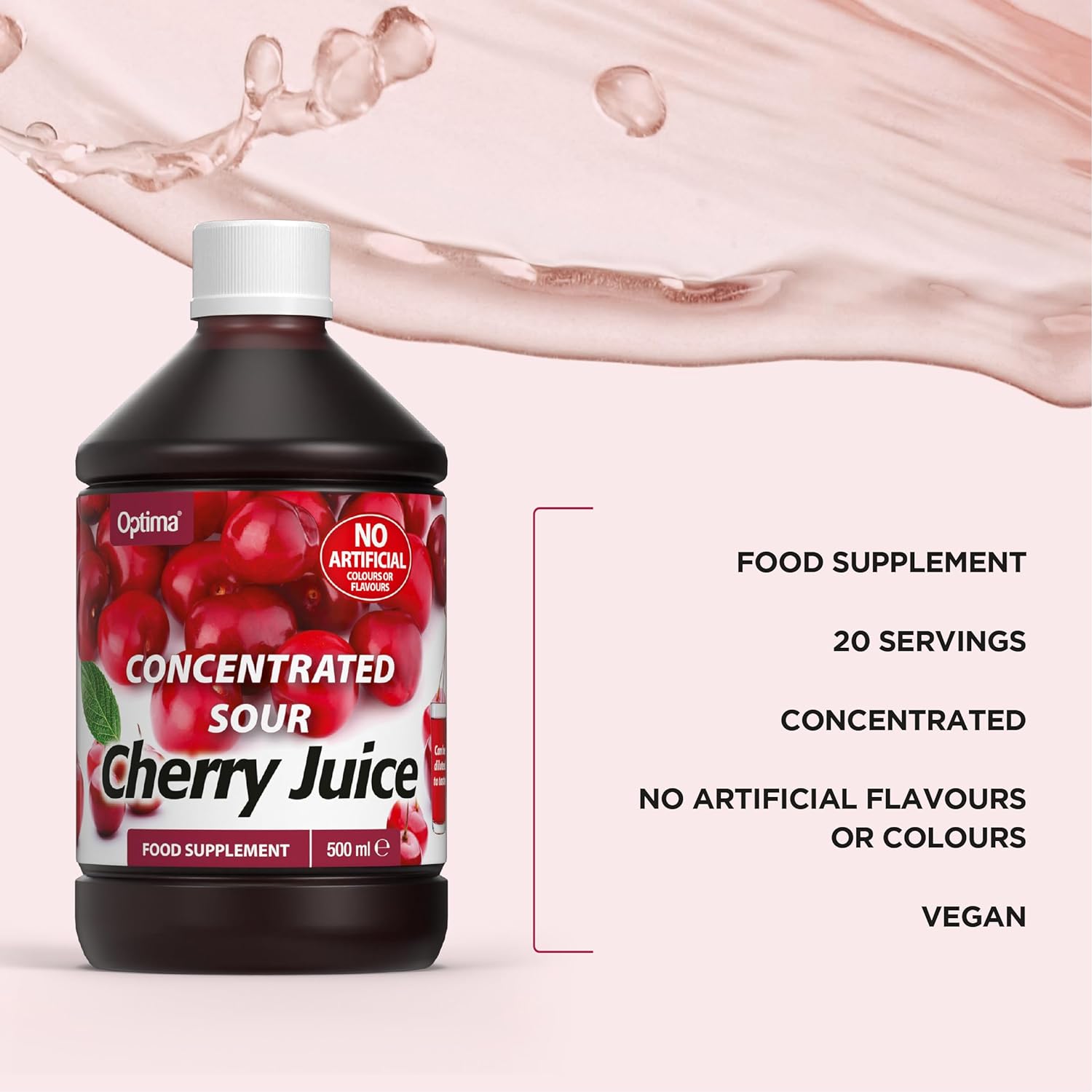 Superfruits Sour Cherry Juice 500ml - Optima - Liquid Food Supplement - Eco Natural Products