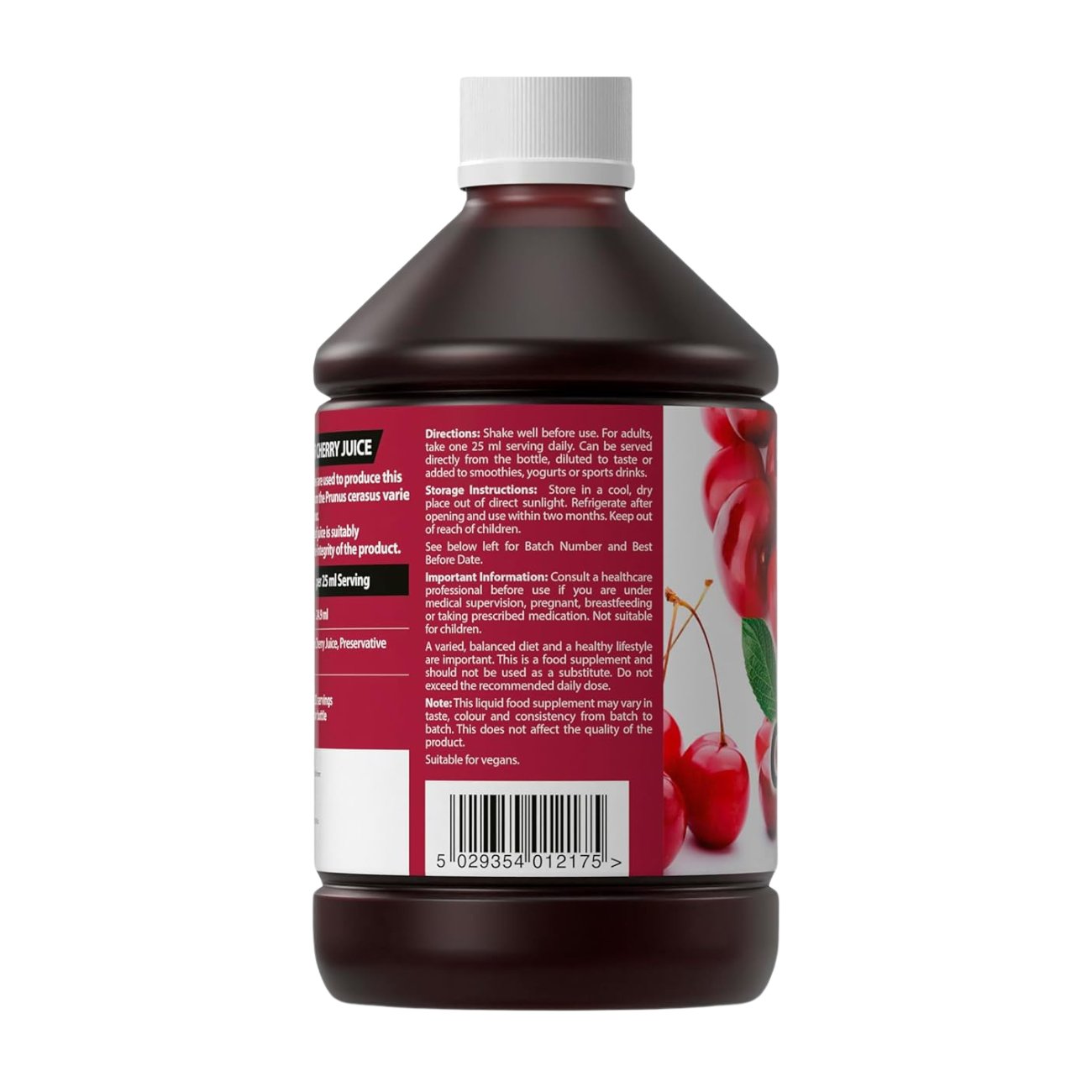 Superfruits Sour Cherry Juice 500ml - Optima - Liquid Food Supplement - Eco Natural Products