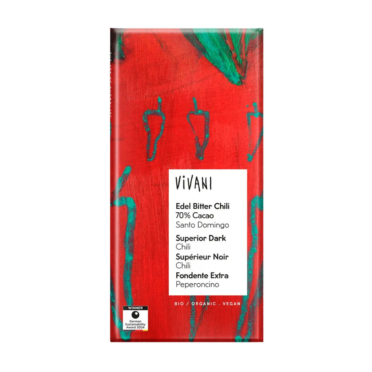 Superior Dark Chili 70% Ecuador - Caribe Chocolate 100g - Vivani - Chocolate Bar - Vivani