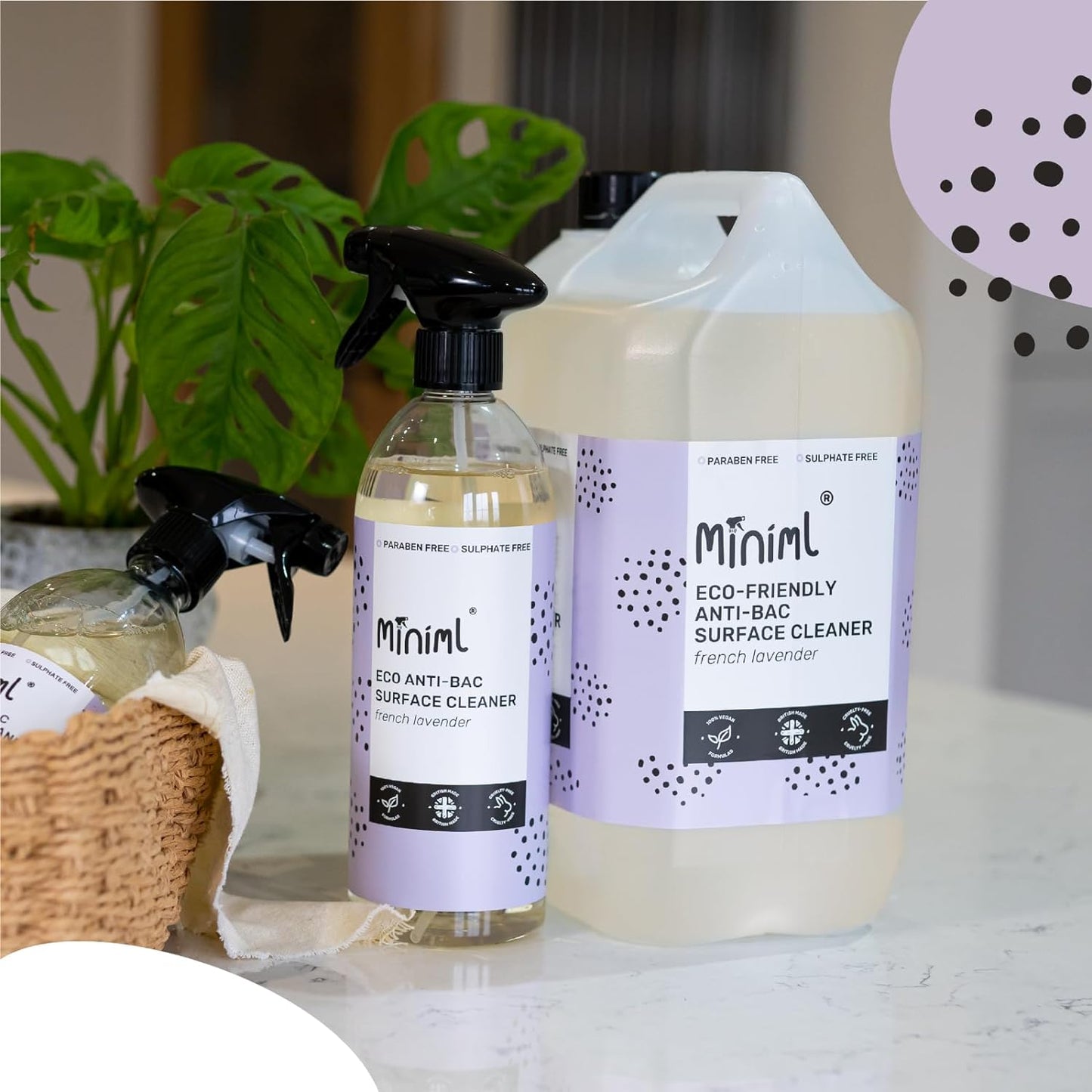 Surface Cleaner Anti - Bac Spray French Lavender 750ml - Miniml - Surface Spray - Eco Natural Products