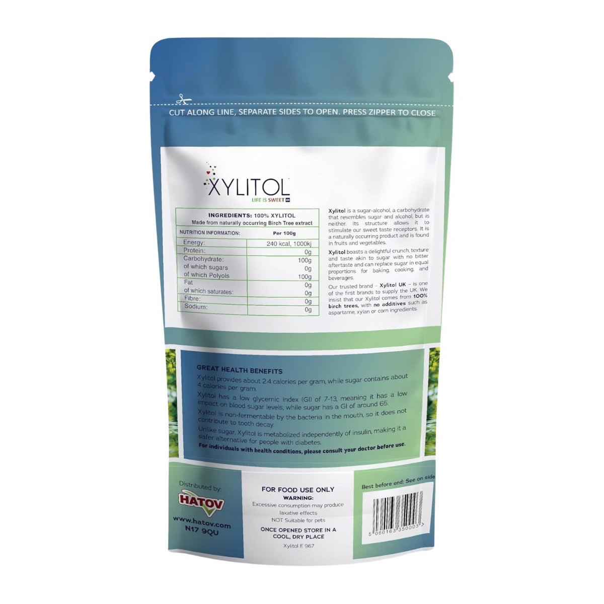 Sweetener 250g Pouch - Xylitol - Sweetener - Eco Natural Products