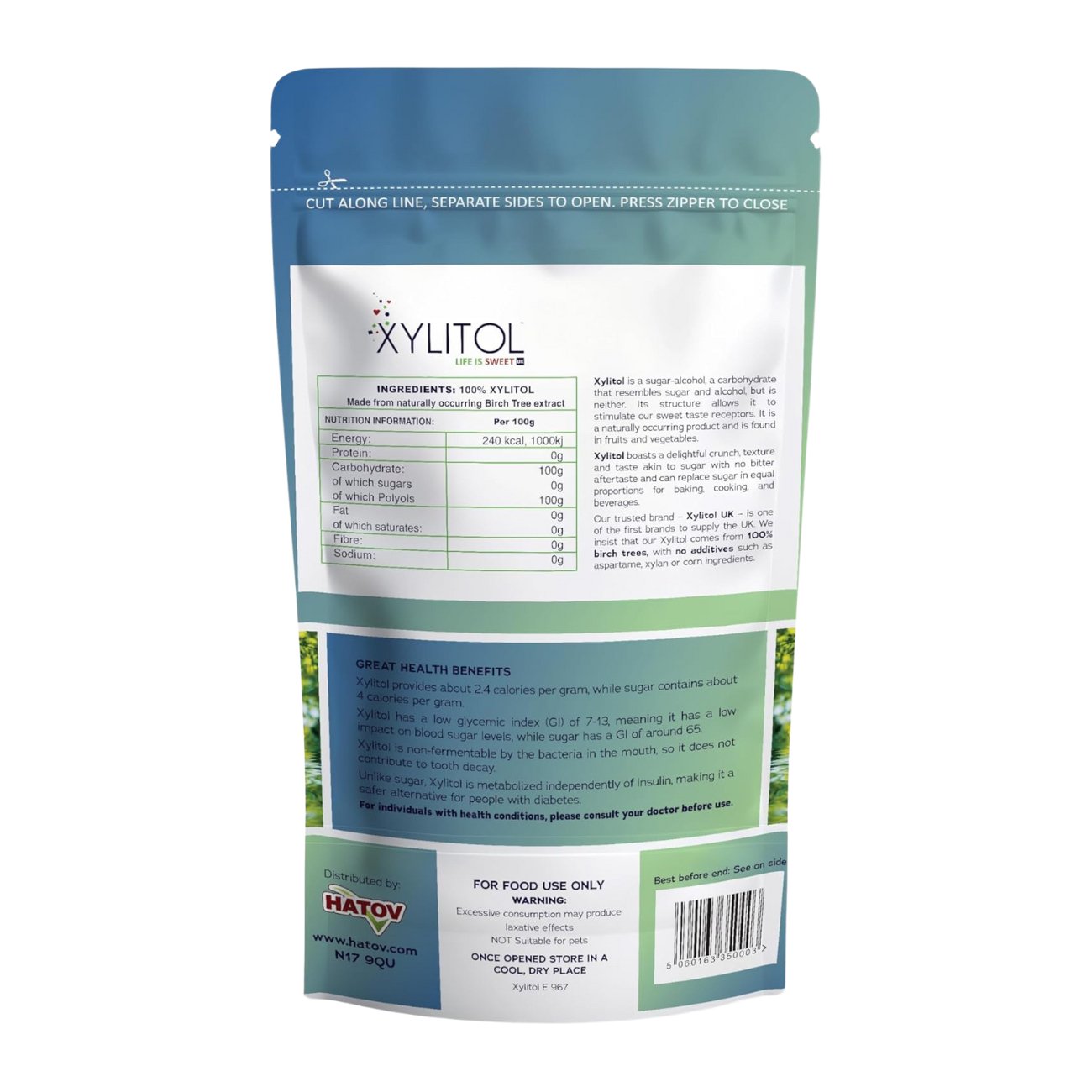 Sweetener 250g Pouch - Xylitol - Sweetener - Eco Natural Products