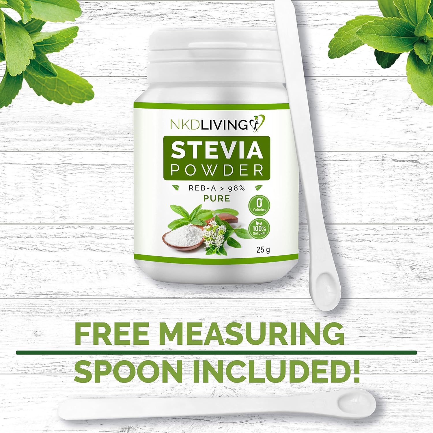 Sweetener Pure Stevia Powder 25g - NKD Living - Sweetener - Eco Natural Products