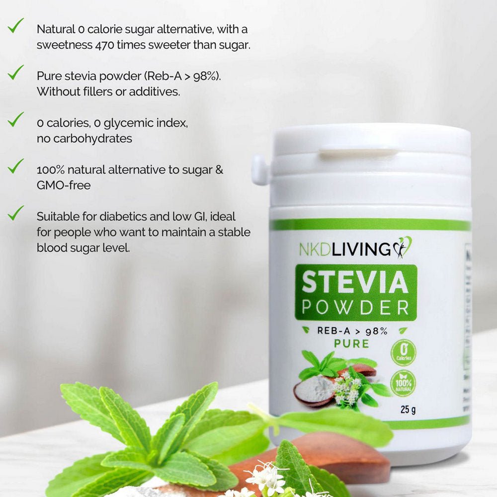 Sweetener Pure Stevia Powder 25g - NKD Living - Sweetener - Eco Natural Products